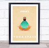 Bald Male Meditation Yoga Gym Space Room Personalized Wall Art Sign