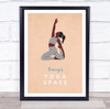 Arm Up Knees Bent Yoga Gym Space Room Personalized Wall Art Sign
