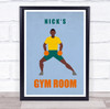 Man Stretching Work Out Gym Room Personalized Wall Art Sign