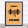 Hand And Dumbbell Sketch Gym Room Personalized Wall Art Sign