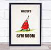 Watermelon Exercise Mat Gym Room Personalized Wall Art Sign