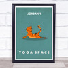 Cat Stretch Yoga Gym Space Room Personalized Wall Art Sign