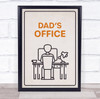 Minimal Man And Computer Dad's Office Room Personalized Wall Art Sign