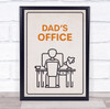 Minimal Man And Computer Dad's Office Room Personalized Wall Art Sign Minimal Man And Computer Dad's Office Room Personalized Wall Art Sign