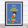 Child Stacking Blocks Play Corner Room Personalized Wall Art Sign