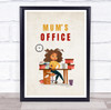 Mum's Office Brown Hair Female Room Personalized Wall Art Sign