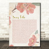 Dusky Pink Floral Script Any Song Lyric Personalized Music Wall Art Print