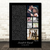 3 or 6 Square Wedding Photos  Black Side Script Any Song Lyric Wall Art Print