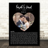 Heart Wedding Photo Black Names Date Bottom Script Any Song Lyric Wall Art Print