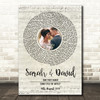 Music Script Vinyl Record Wedding First Dance Photo Any Song Lyric Art Print