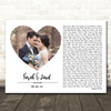 White Landscape Script Heart Wedding Photo Any Song Lyric Wall Art Print