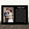 Black Landscape Script Rectangle Wedding Photo Any Song Lyric Wall Art Print