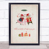 All I Want For Christmas Is You With Snow Mice Couple Christmas Wall Art Print