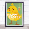 Yellow Chick Happy Easter Wall Art Print