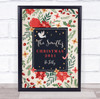 Personalized Family Name Cream and Dark Blue Be Jolly Christmas Event Sign Print