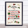 Personalized Doodle Style Family Rules At Christmas Event Sign Print