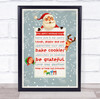 Personalized Family Name Grey Snow Christmas Rules Event Sign Print