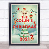 Personalized Family Name Polar Bear Christmas Event Sign Print