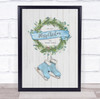 Personalized Family Christmas Wreath Skates Event Sign Print