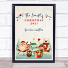 Personalized Family Name Christmas Cartoon Event Sign Print
