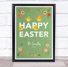 Personalized Family Name Happy Easter Green Event Sign Print