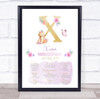 Any Age Birthday Favourite Things Interests Milestones Initial X Gift Print
