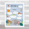 1st Birthday First Year Baby Milestones Interests Safari Animals Print