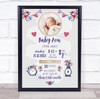 New Baby Birth Nursery Christening Girl Floral Photo Keepsake Gift Print