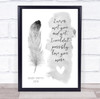Baby Loss Miscarriage Infant Child Memorial Quote Grey Feathers Keepsake Print