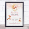 New Baby Birth Details Christening Nursery Watercolour Deer Keepsake Gift Print