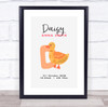 New Baby Birth Details Christening Nursery Initial D Duck Keepsake Gift Print