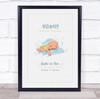 New Baby Birth Details Christening Nursery Boy On Pillow Keepsake Gift Print