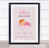 New Baby Birth Details Christening Nursery Red Hair Girl Keepsake Gift Print