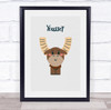 Yak Initial Letter Y Personalised Children's Wall Art Print