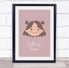 Face Of Girl With Light Brown Hair Room Personalised Children's Wall Art Print