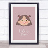 Face Of Girl With Light Brown Hair Room Personalised Children's Wall Art Print Face Of Girl With Light Brown Hair Room Personalised Children's Wall Art Print
