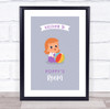 Baby Girl Playing Toy Room Personalised Children's Wall Art Print