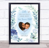 Child Infant Baby Loss Memorial Photo Blue Boy Floral Keepsake Print