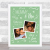 Mummy And Me Baby Photo Doodles Mother's Day Green Birthday Gift Nursery Print