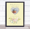 New Baby Birth Nursery Christening Yellow Heart Photo Keepsake Gift Print