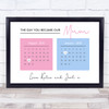 Minimal Day You Became Our Mum X2 Personalized Gift Art Print