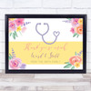 Thank You Nurse Ward Staff Hospital Flower Yellow Personalized Gift Art Print