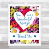 You Are A Wonderful Nurse Flowers Hearts Thank You Personalized Gift Art Print