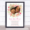 Heart Floral Photo Mother's Day Personalized Gift Art Print