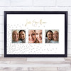 Mother's Day 3 Photos Scattered Grey Hearts Personalized Gift Art Print