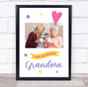 I Love You So Much Grandma Typographic Photo Personalized Gift Art Print