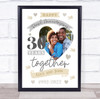 30 Years Together 30th Wedding Anniversary Pearl Photo Personalized Gift Print