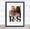 Happily Ever After Wedding Couple Photo Initials Personalized Gift Art Print