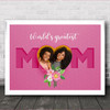 Pink Heart Photo World's Greatest Mum Personalized Gift Art Print