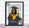 Dark Skin Graduation Girl With Diploma Personalized Wall Art Gift Print